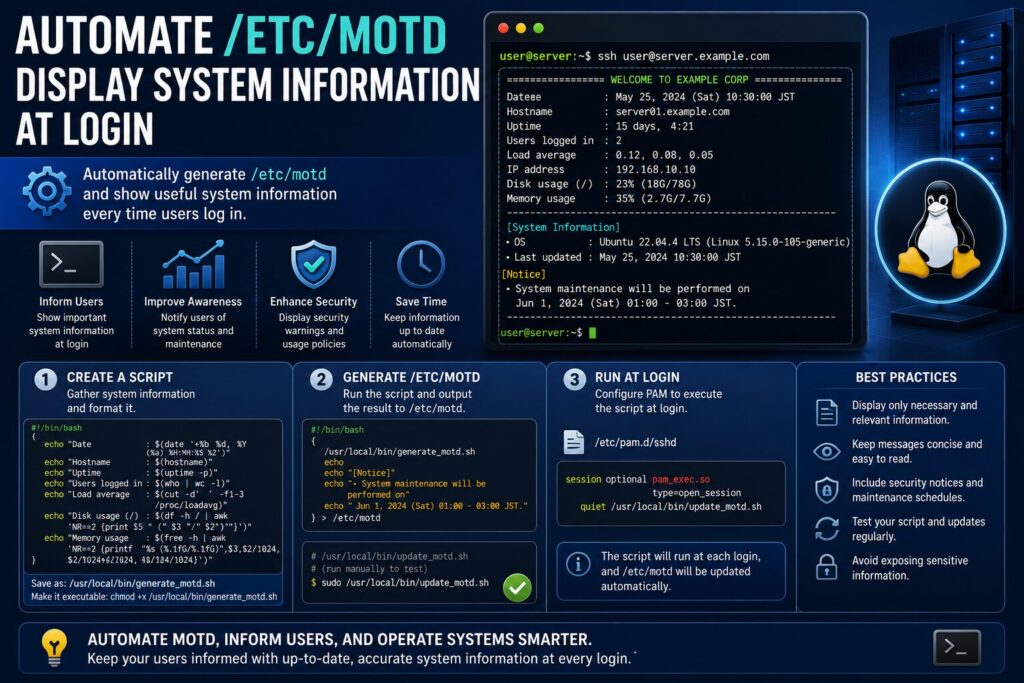 /etc/motdを自動生成する方法