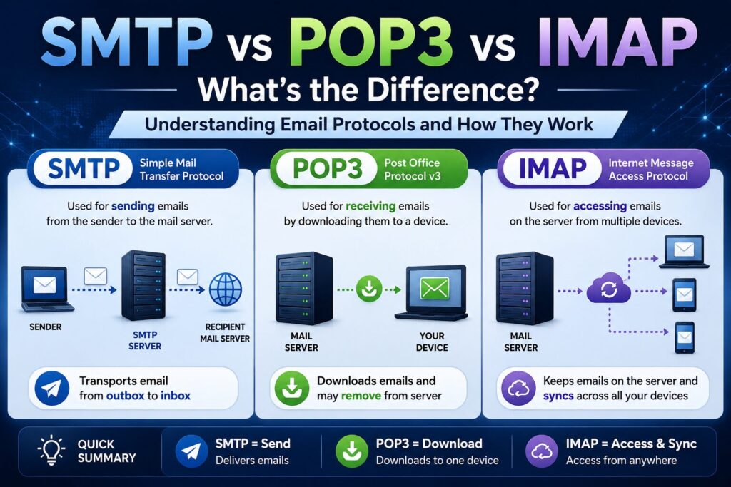 SMTPとPOP3・IMAPの違い
