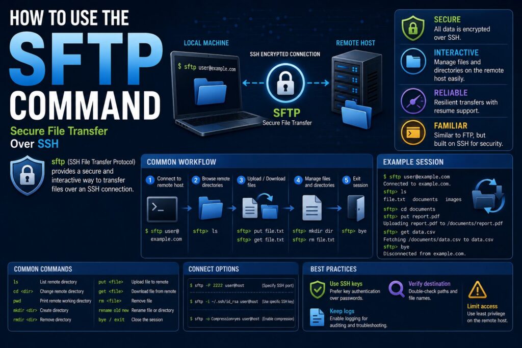 sftpコマンドの使い方