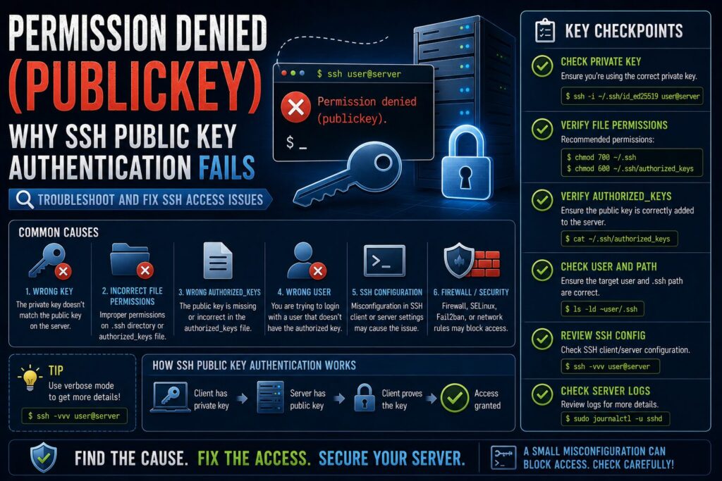 Permission denied (publickey) の原因
